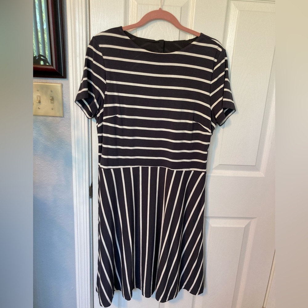 Loft grey and black back cutout A line dress